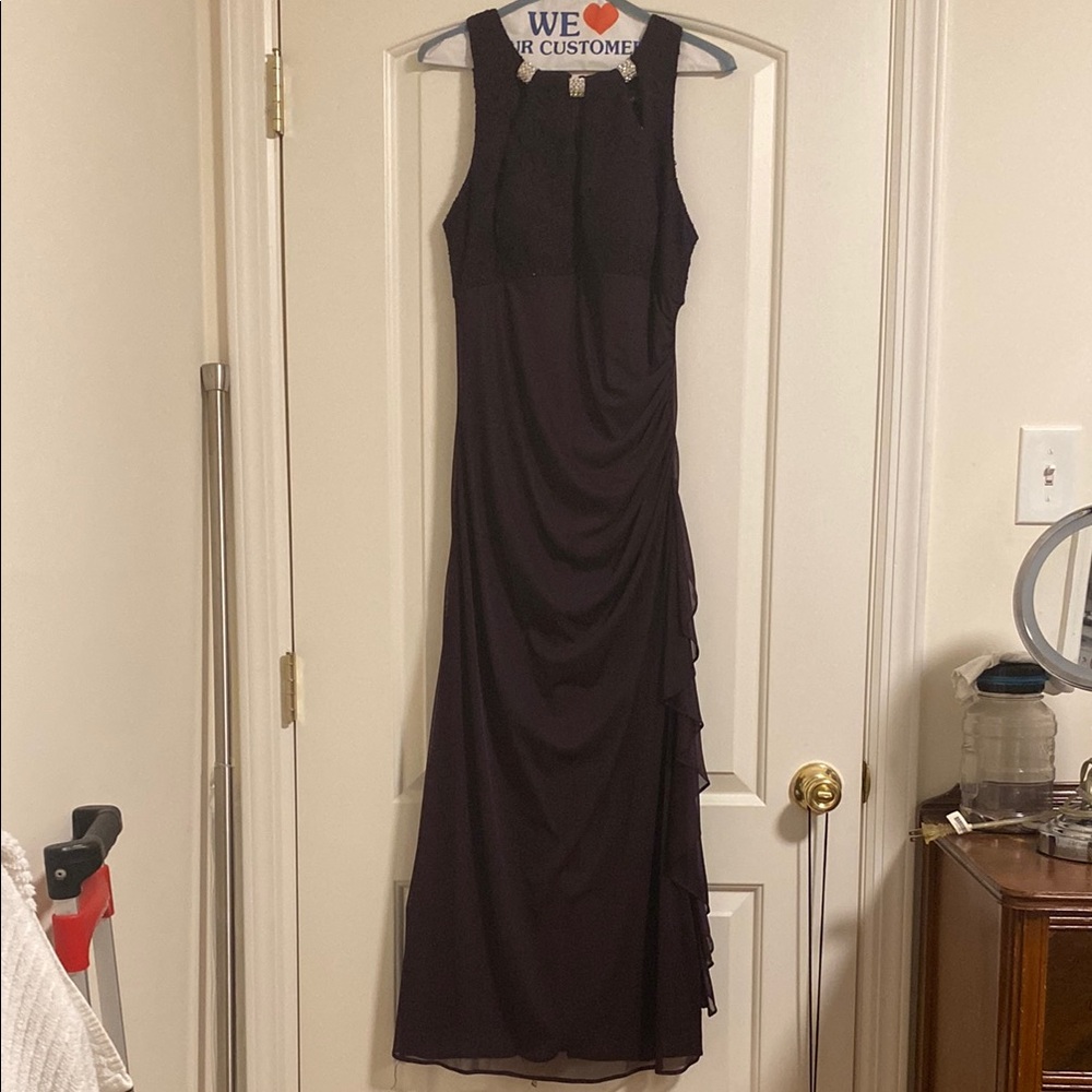Black Sleeveless Scoop Neck Sheath Maxi Dress